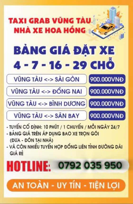 Hotline đặt xe sân bay Vũng Tàu 24/7