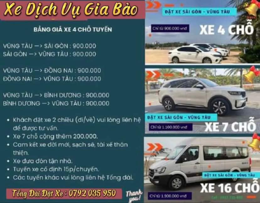 Thuê xe du lịch Sài Gòn Vũng Tàu, Xe 7 chỗ chất lượng cao